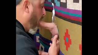 Cable tech in town doing a service, as a result i service him at my gloryhole.