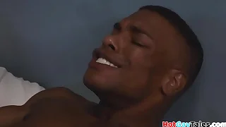 Black stud receives bj before barebacked in doctors tryst