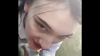 Ki-sim sucking absent a stranger on put emphasize street (not fake)