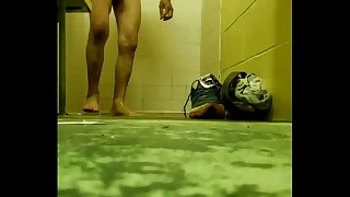 Straighy guy showering spied