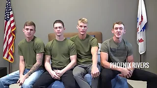 Savage military foursome bareback fuck each other - activeduty