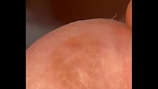 Leaking pre cum close up