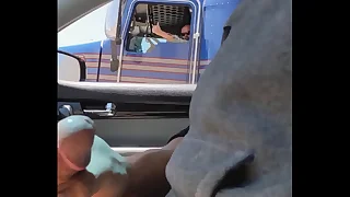 Trucker watches me cum