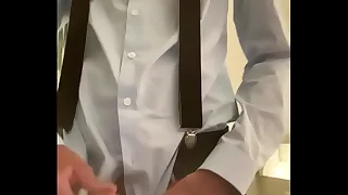 Twink boy spasmodical off near low-spirited shirt and suspenders