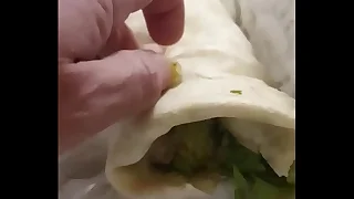 Cum at bottom food - hot  burrito