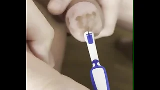 Deep sounding with toothbrush urethra