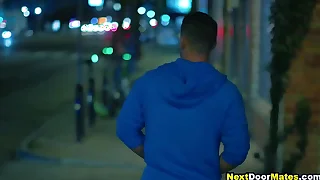 Strangers meet in dark alley for merry sexual congress