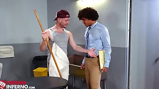 Janitor ashley ryder aggressively fists ebony professional  - fistinginferno