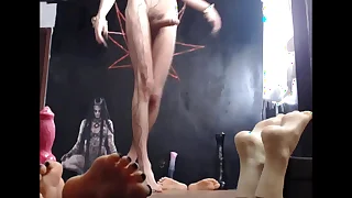 Crossdresser jubilant femenine boy naked masturbating