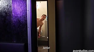 Simon interrupted while masturbating in the shower