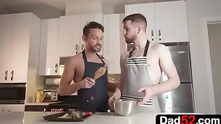 Family fuck on the kitchen floor