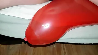 Chubby guy balloon bursting