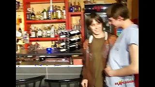 Young bareback boys fun